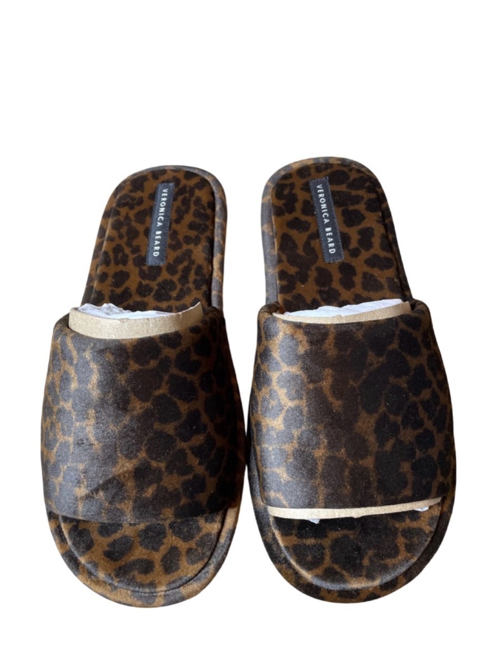 Veronica Beard Gillian Leopard Print Slide Sandals - Brown Black 8
